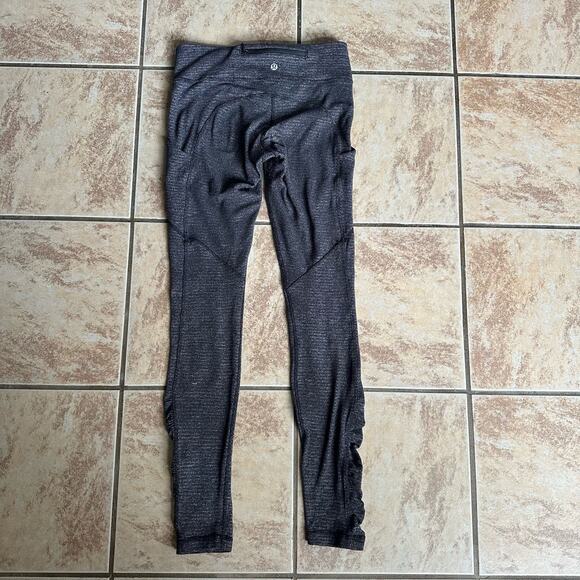 Lululemon Speed Tight IV *Rulu Side Pocket Black Heathered Black‎ Size 6 - Picture 10 of 12
